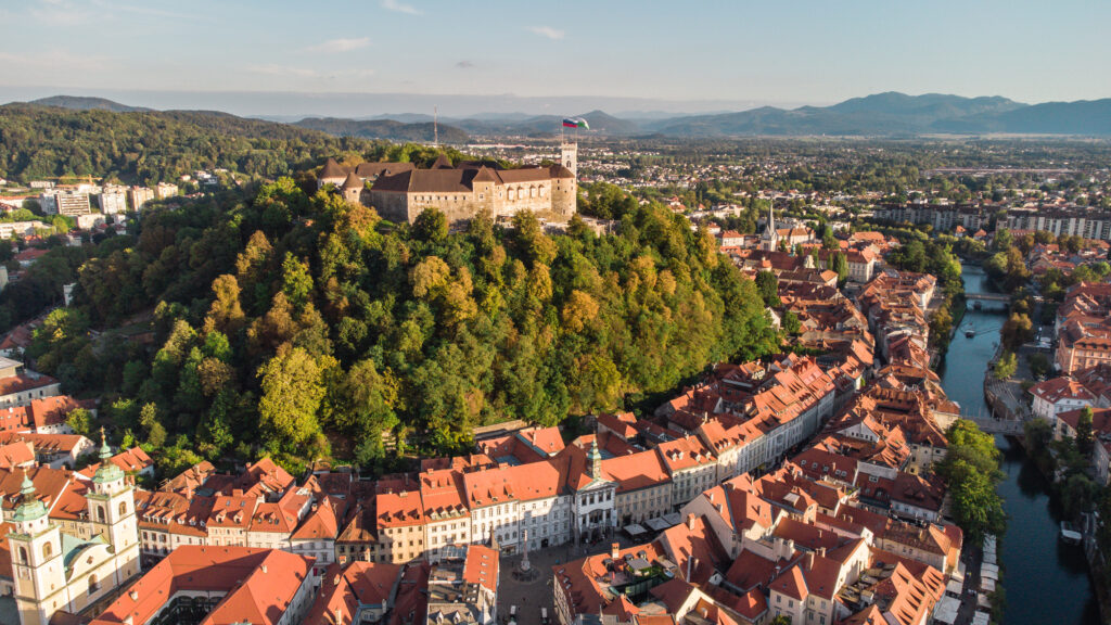 Vue sur le château de Ljubljana 