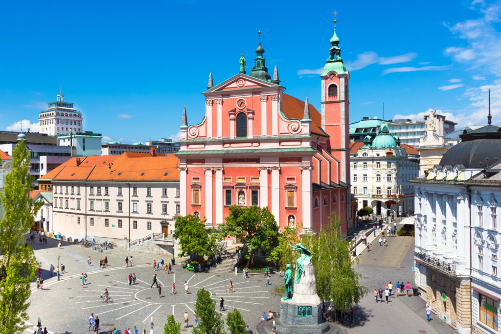 Vue sur la place Prešeren