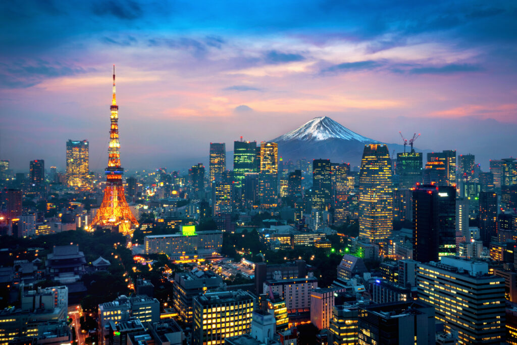 Vue sur Tokyo, la Skytree et le Mont Fuji 