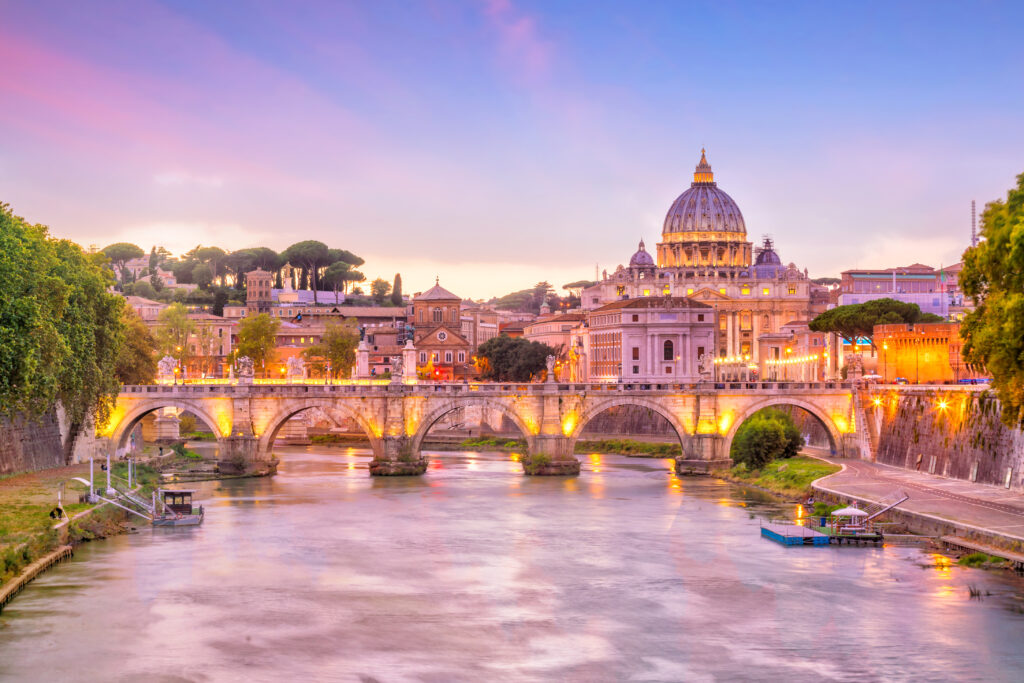 Vue sur la basilique St Pierre à Rome 