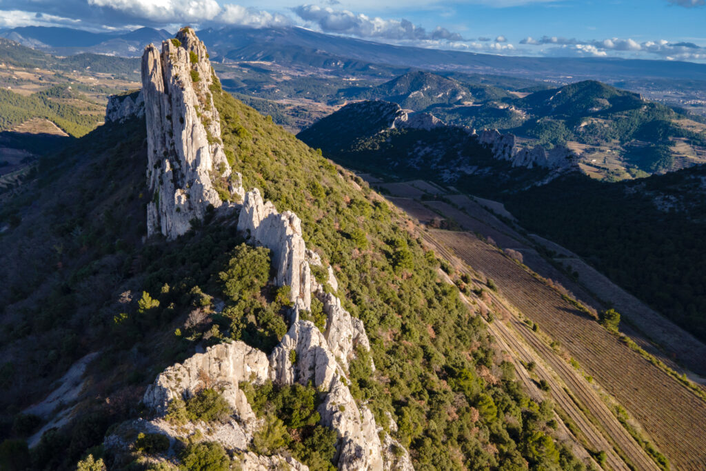 Vue aérienne des Dentelles de Montmirail