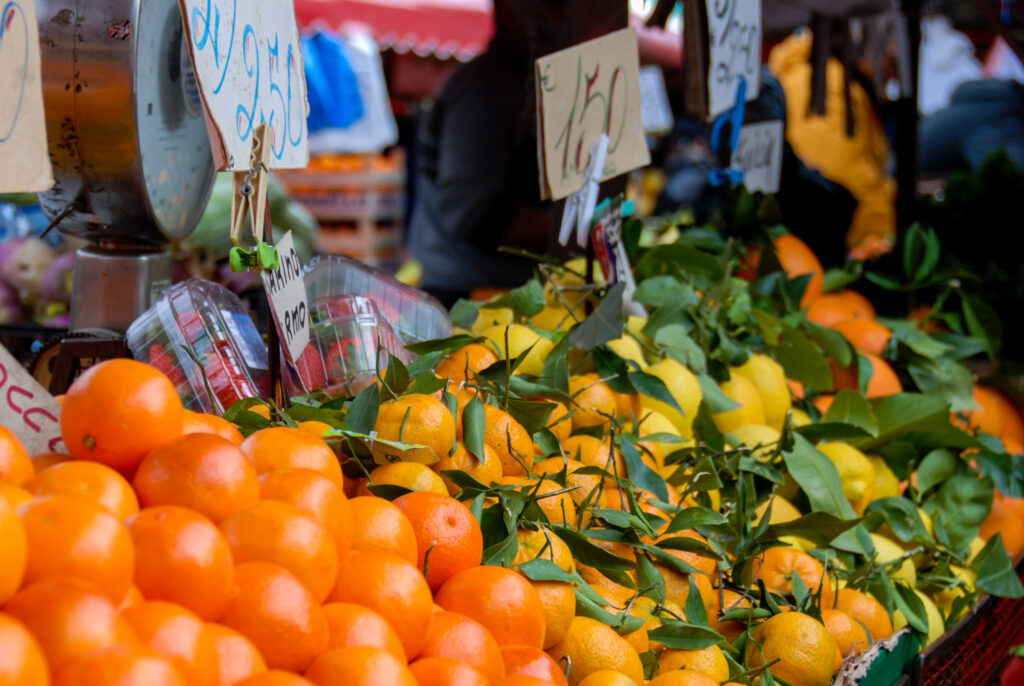 Étal de marché à Turin