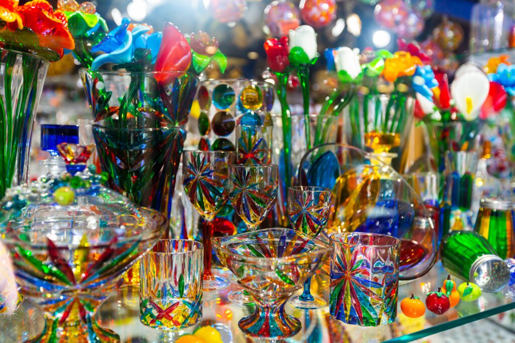 Objets en verre soufflé de Murano