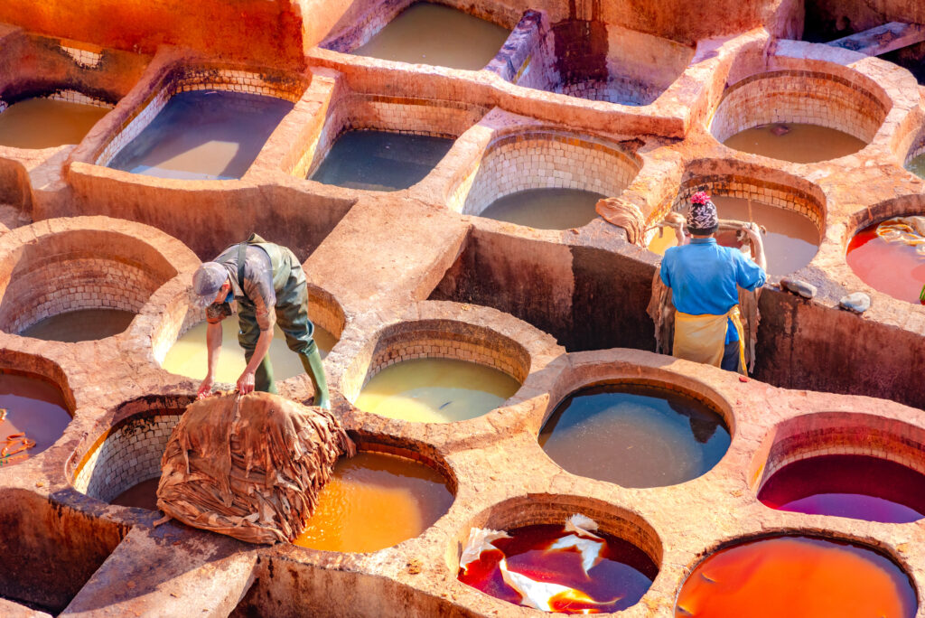 Fès - tanneries traditionnelles