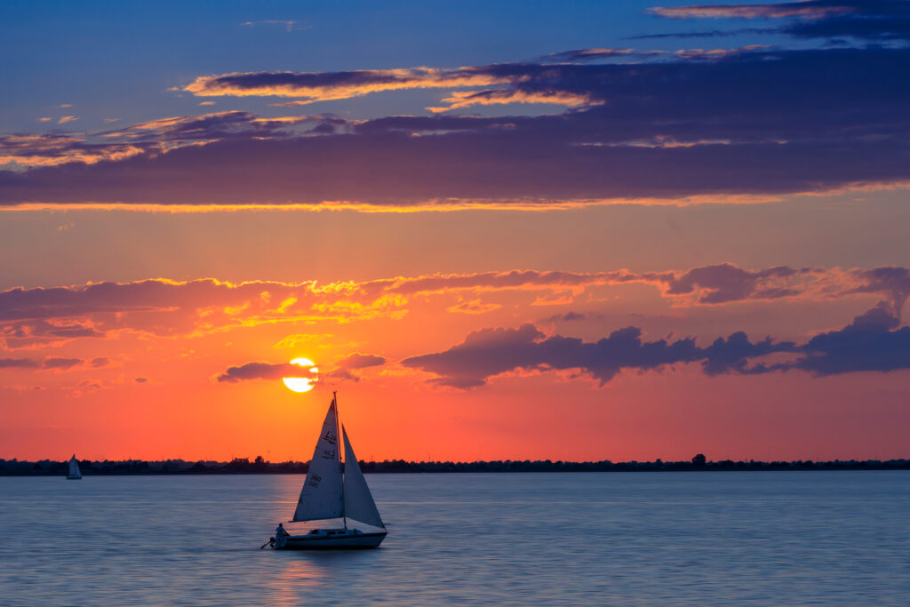 Coucher de soleil sur le Lac Hefner, Oklahoma City