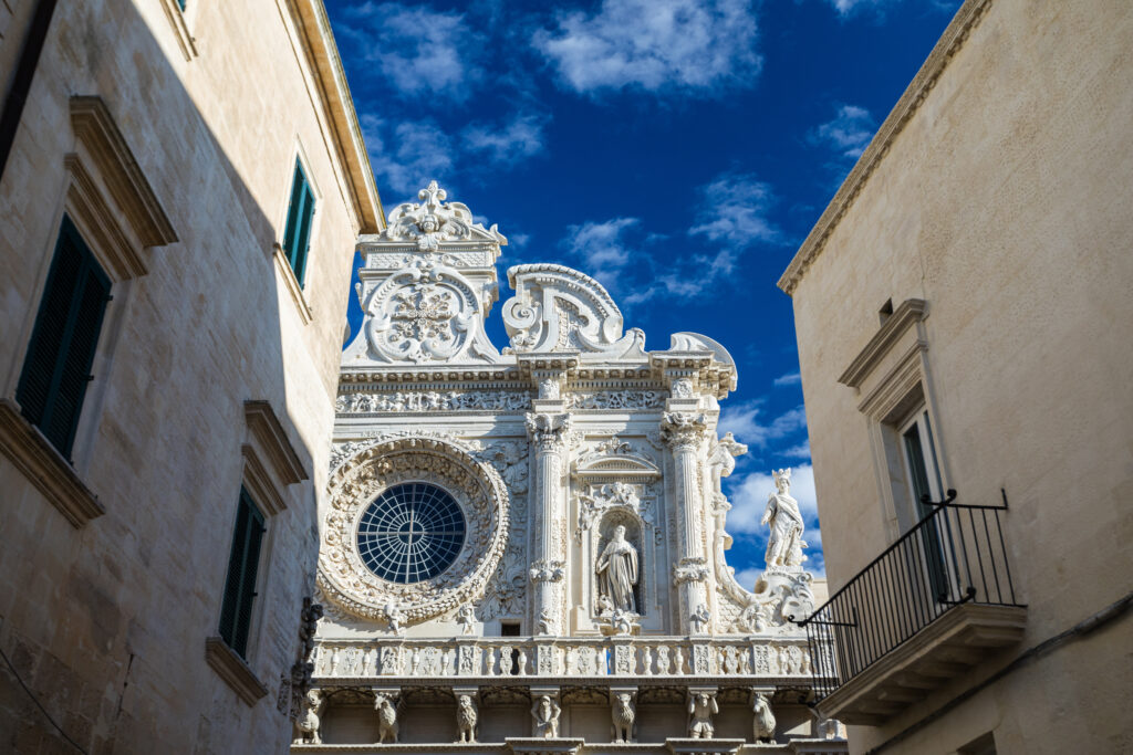 Vue sur la basilique Santa Croce, Lecce
