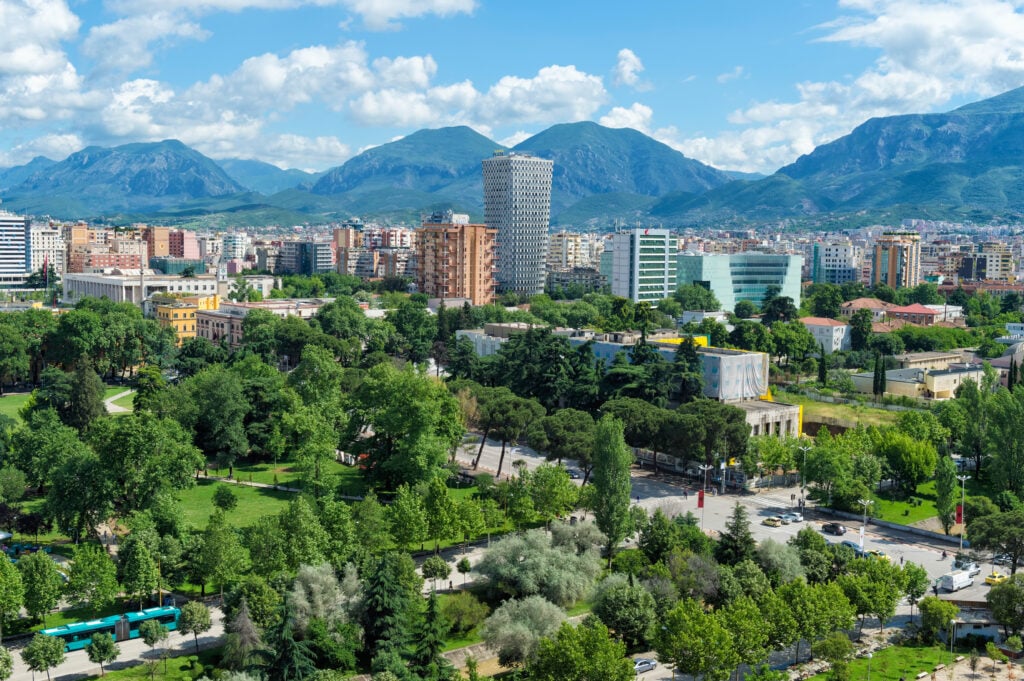 Vue sur Tirana