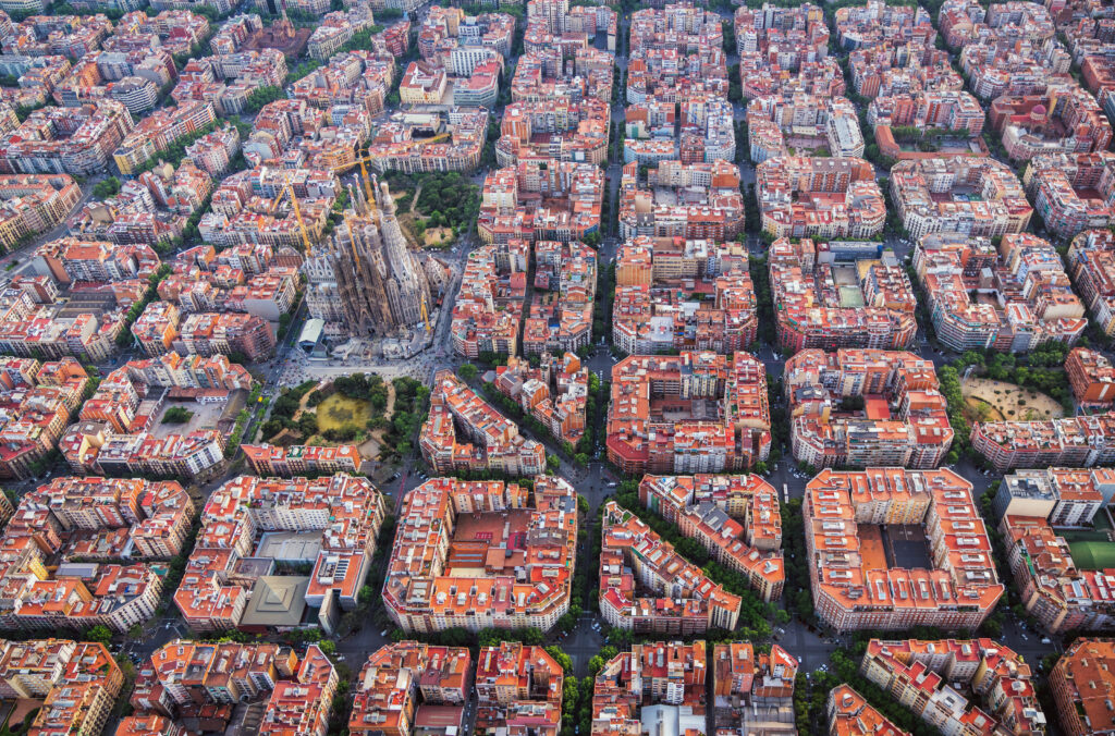 Vue aérienne de Barcelone