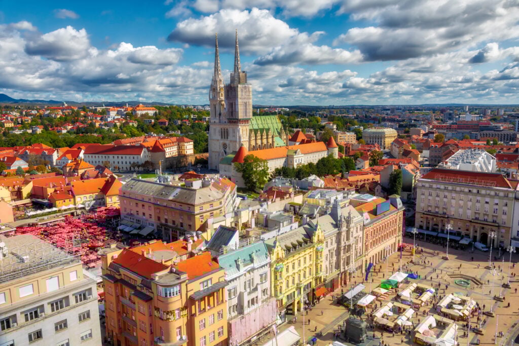 Vue aérienne sur Zagreb