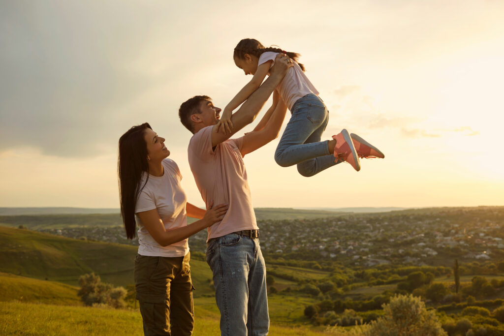 Famille vacances en campagne