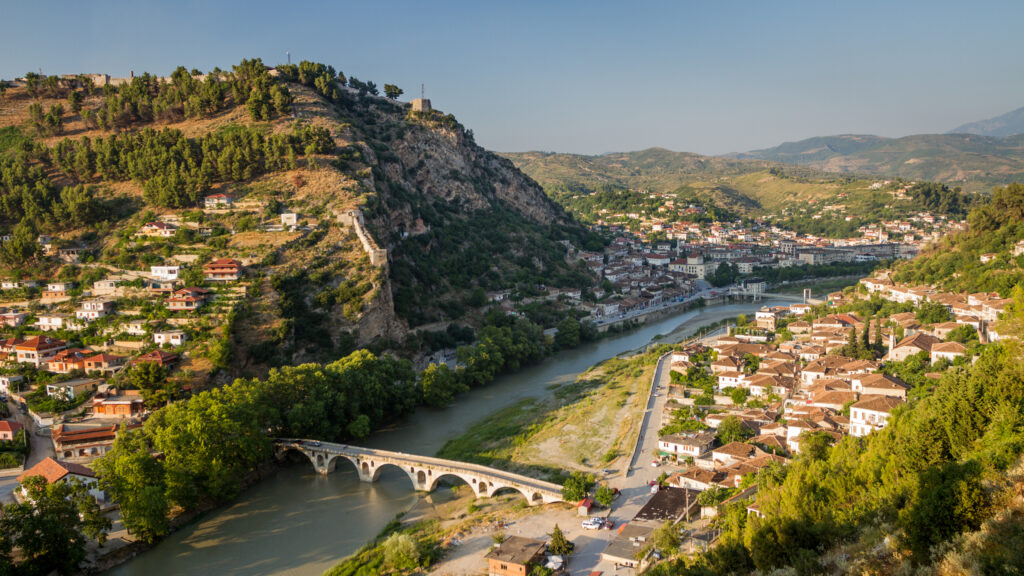 Vue panoramique sur Berat - Albanie