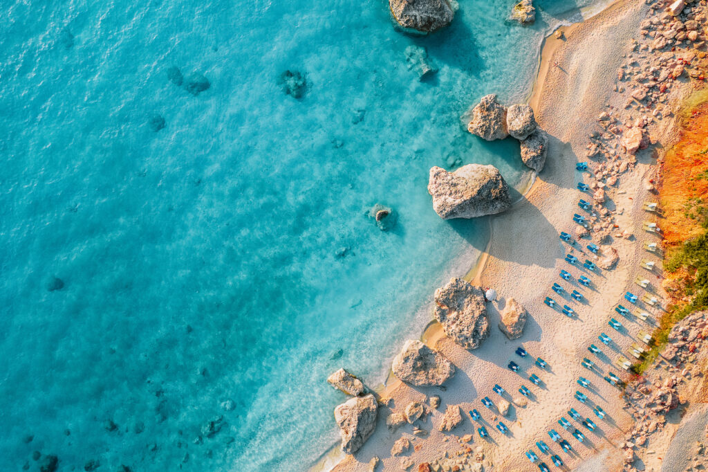 Lefkada - vue aérienne de la plage
que faire îles ioniennes