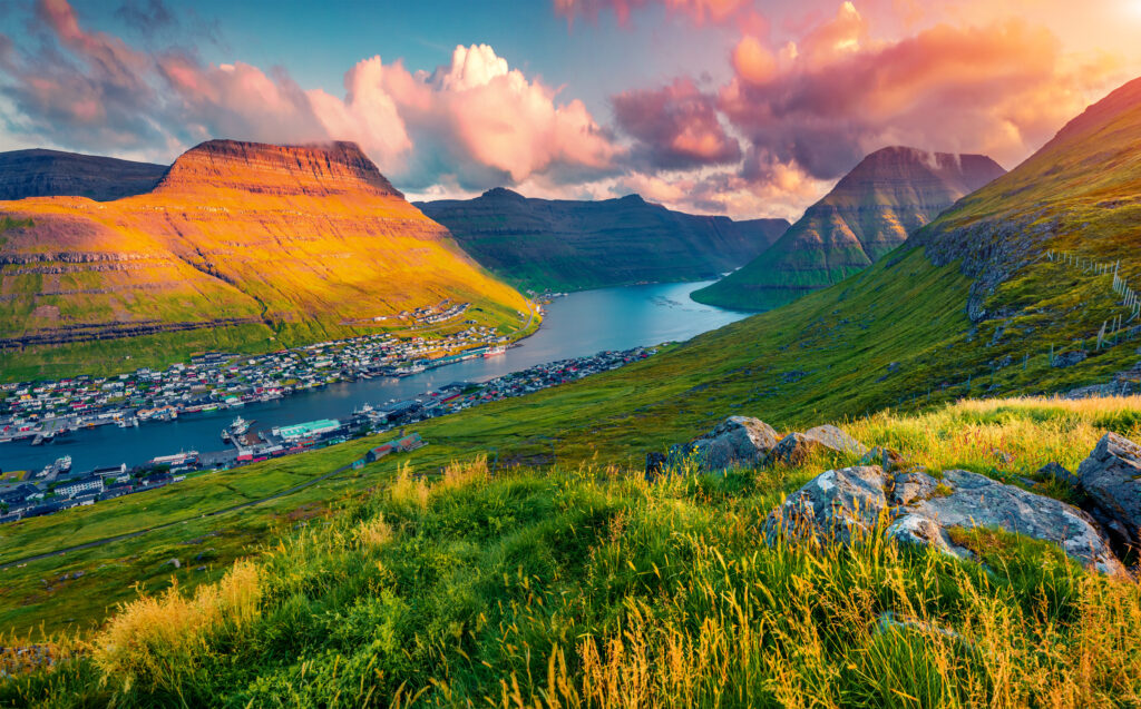 Coucher de soleil à Klaksvik 
