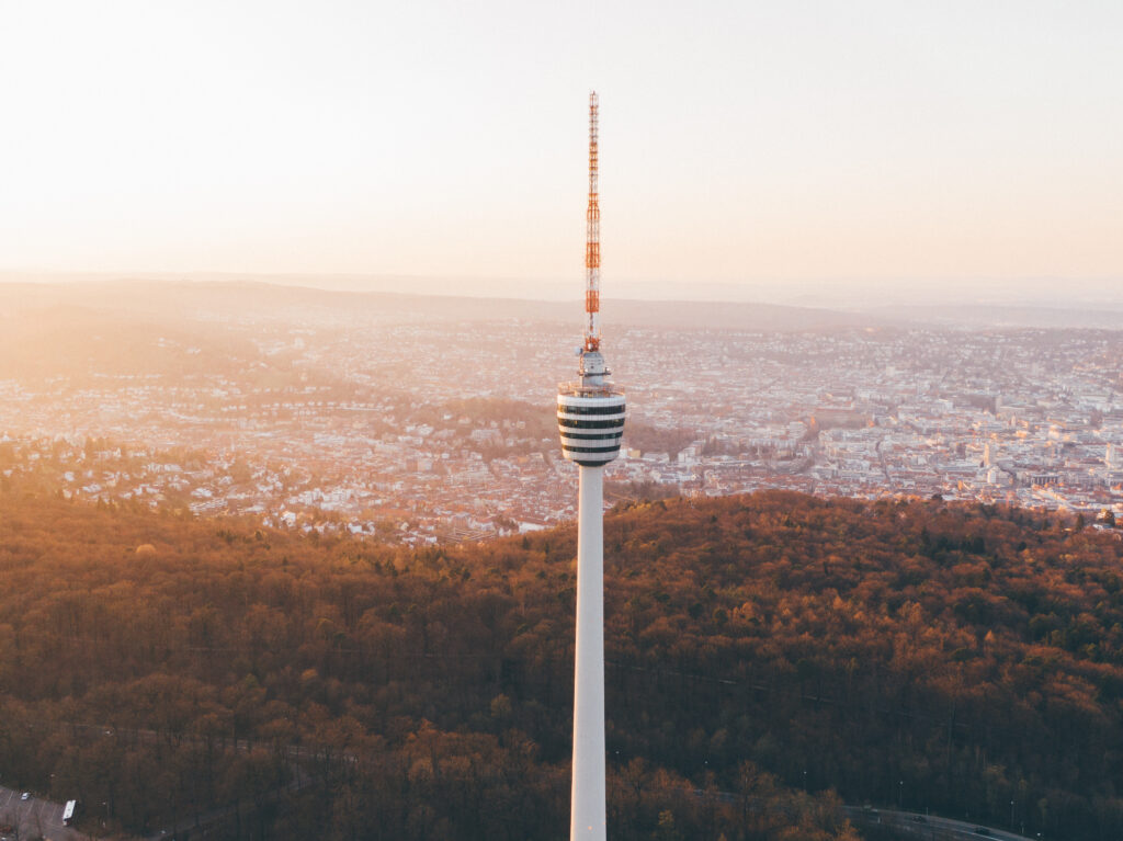 Vue sur la tour télévision de Stuttgart