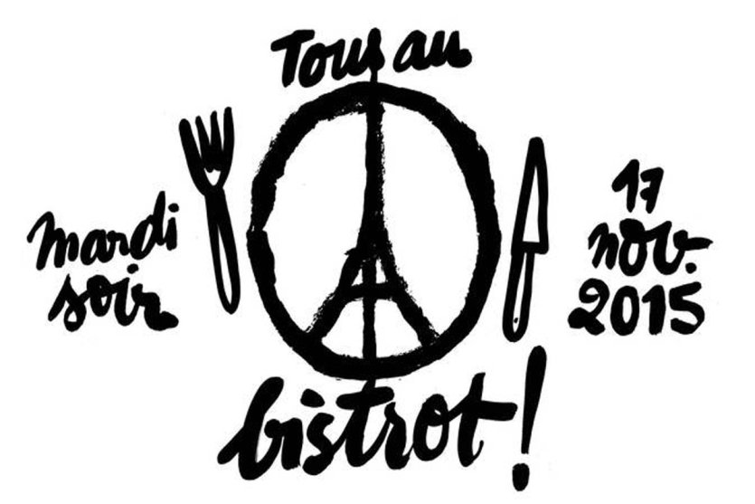 Le logo Peace For Paris détourné habilement. - © Capture écran Le Fooding