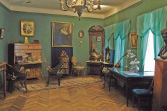 Intérieur de la demeure du poète russe Pouchkine, lors de son exil à Chişinău.