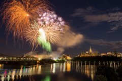 Feux d'artifice pour la fête nationale du Canada.