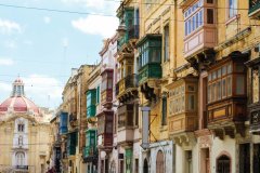 Façades de la ville de Birgu.