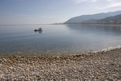 Plage de galets à Castel di Tusa.