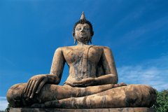 Bouddha assis du parc de Sukhothai.