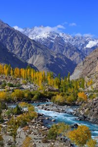 Paysage de la vallée de Ghizer, Gilgit-Balistan.