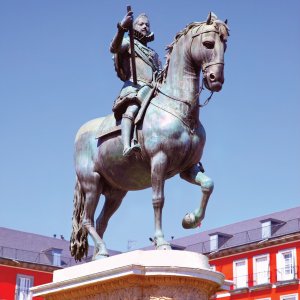 Statue du roi Felipe III à Madrid.