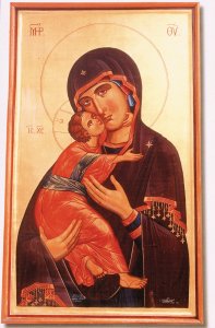 Icône de la Vierge Éléousa (XIe s.), monastère de Kykkos.
