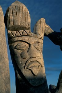 <p>Totem en bois de la baie Saint-Maurice.</p>