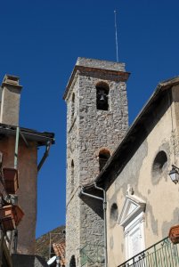 Le clocher de l'église de Venanson.