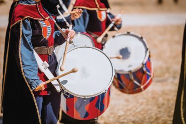 Batteurs lors du Palio. - Flory