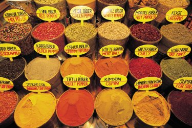 Étal d'épices au marché égyptien. Ali IZMIR - Iconotec