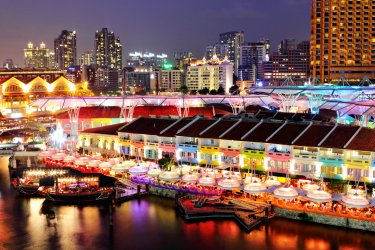 Le quartier animé de Clark Quay. - ESB Professional - LGM - Shutterstock.com