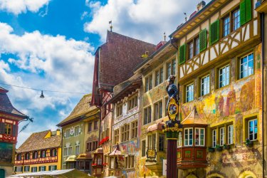Façades colorées de Stein Am Rhein. - trabantos - Shutterstock.com