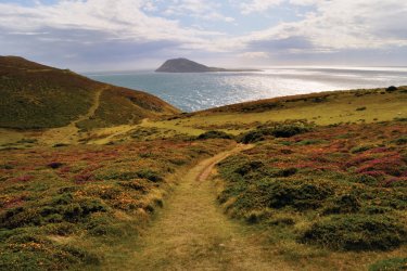 Île de Bardsey vue depuis les collines d'Aberdaron sur la péninsule de Llyn - AlasdairJames - iStockphoto.com