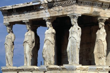 Caryatides de l'Erechtheion dans l'Acropole. - Author's Image