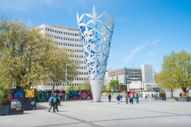 Cathedral square, Christchurch. - Boyloso - Shutterstock.com