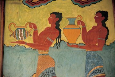 Fresque au musée archéologique de Cnossos. - Cali - Iconotec