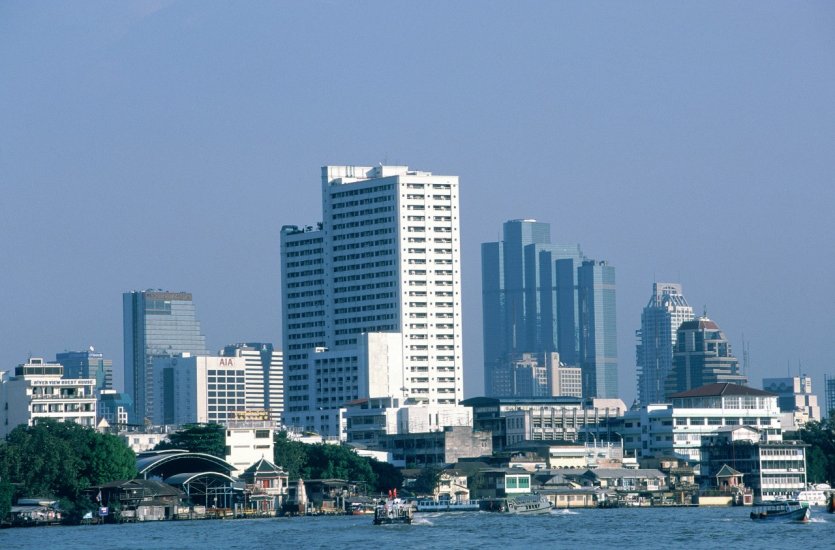 <p>Vue générale du quartier moderne de Bangkok.</p>