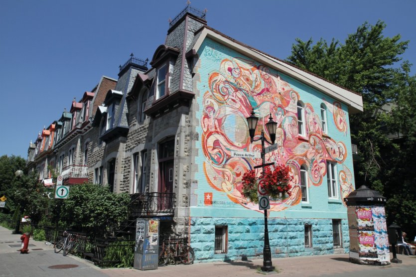 Fresque murale, rue Prince-Arthur Est.
