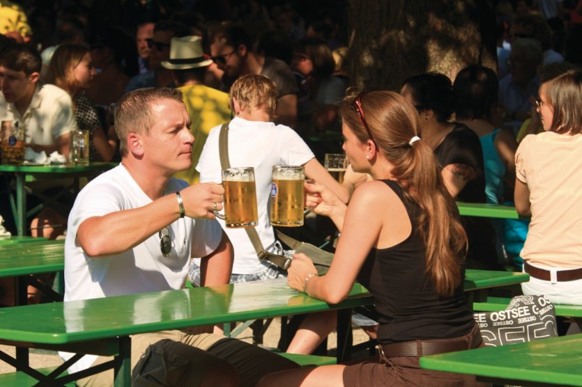 Biergarten de l'Englischer Garten.
