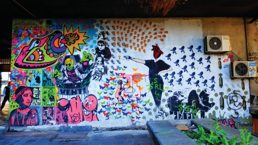 <p>Street art dans le centre-ville, rue Balkanska.</p>