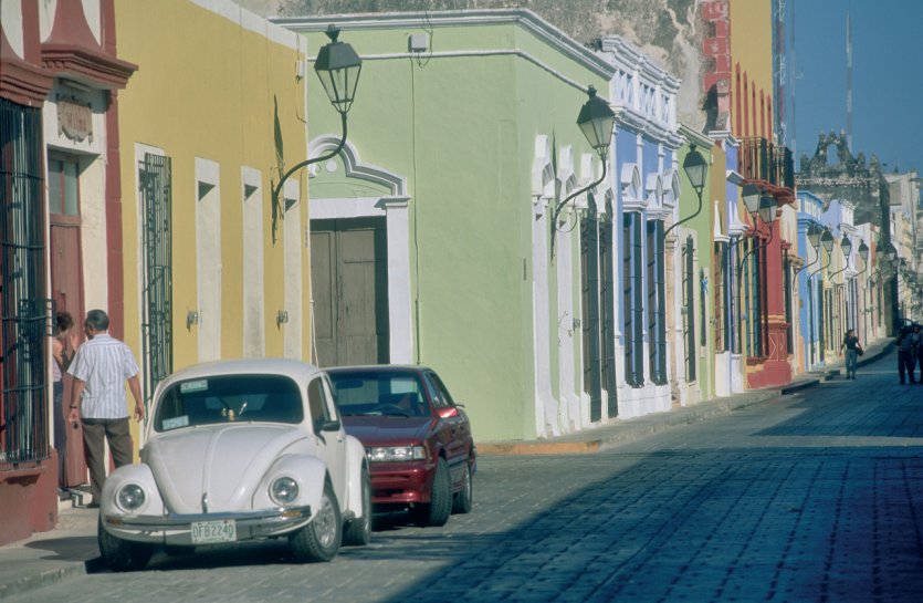 Les belles maisons aux couleurs pastel de Campeche.