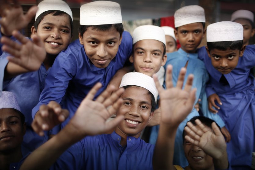 Jeunes écoliers de Dhaka.