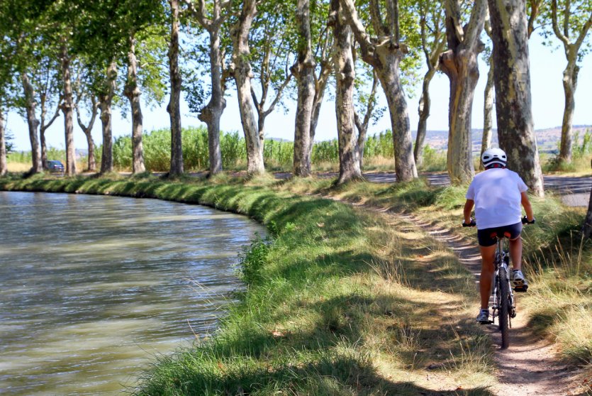 <p>Promenade à velo sur les rives du Canal du Midi.</p>