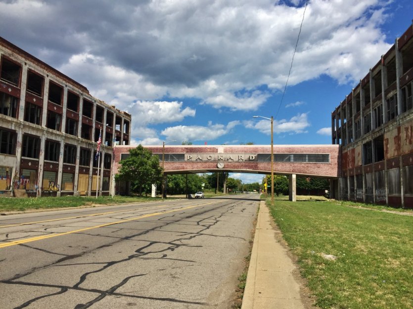 <p>La Packard Automotive Plant dans l'East Side de Detroit.</p>
