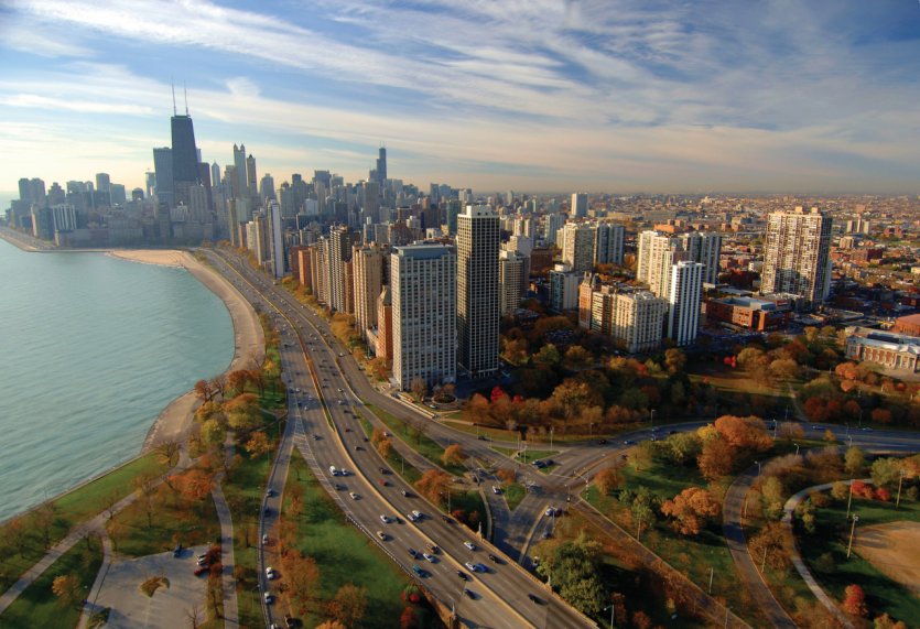 Vue aérienne de Lincoln Park, Chicago