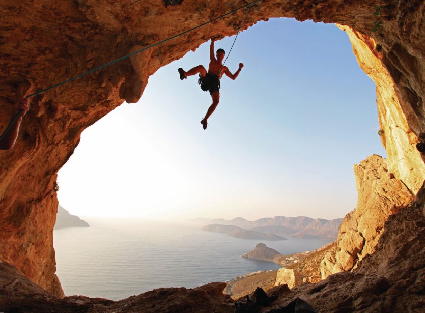 Escalade sur l'île de Kalymnos.
