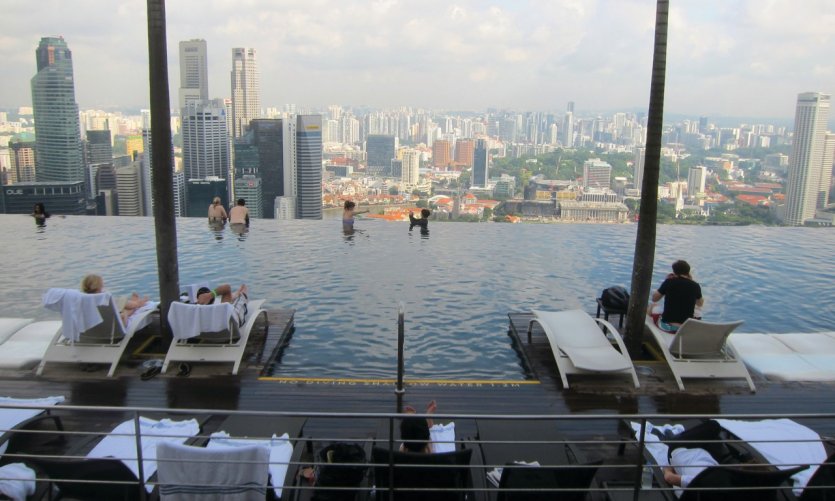 Piscine au sommet de l'hôtel Marina Bay Sands Piscine au sommet de l'hôtel Marina Bay Sands