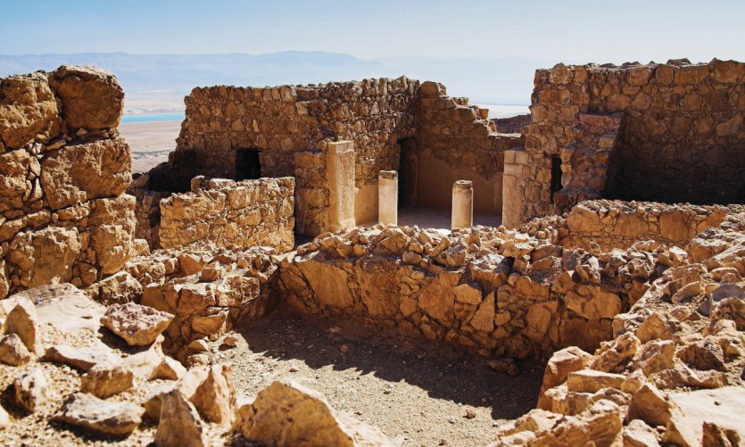 Ruines du palais d'Hérode à Masada. Ruines du palais d'Hérode à Masada.