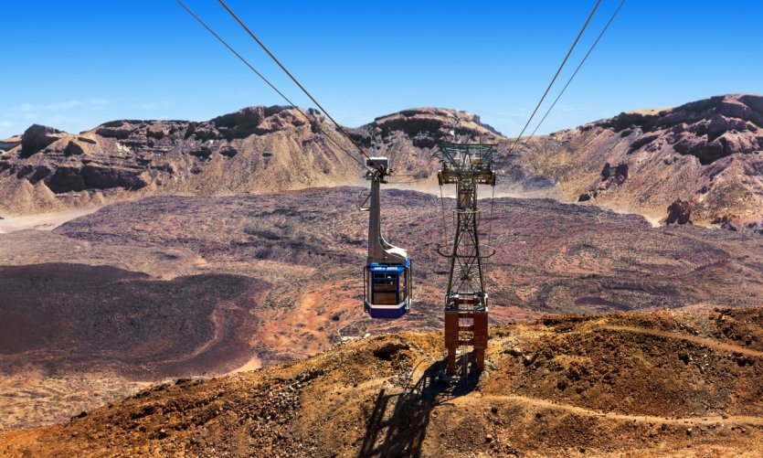 Téléphérique sur le volcan Teide sur l'île de Ténérife. Téléphérique sur le volcan Teide sur l'île de Ténérife.